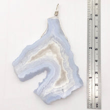 Load image into Gallery viewer, 147cts Blue Chalcedony Druzy Dream Bead Sterling Silver Pendant | 3"Long |