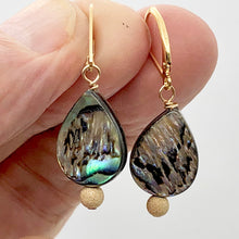 Load image into Gallery viewer, Abalone 14K Gold Filled Drop Earrings | 1 1/2" Long | Pink Blue |