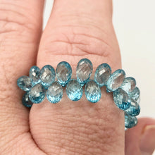 Load image into Gallery viewer, Blue Zircon Rare Natural Faceted Briolette Beads | 6x4 mm | 2 Beads |