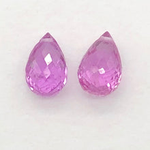 Load image into Gallery viewer, Pair AAA Brilliant Facetted Pink Sapphire Briolette Beads -1.25 Caret | 6x4x3mm
