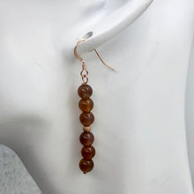 Load image into Gallery viewer, Botswana Agate 14K Rose Gold Filled Earrings | 5.5mm | Purple | 2" Long |