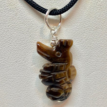Load image into Gallery viewer, Tiger'S Eye Carved Seahorse W/Silver Pendant - So Cute! 509244TES - PremiumBead Alternate Image 2