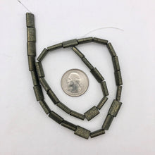 Load image into Gallery viewer, Hot Aztec Gold Pyrite 12x7mm Flat Tube Bead 8 inch Strand 9545HS - PremiumBead Alternate Image 8