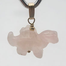 Load image into Gallery viewer, Rose Quartz Stegosaurus Dinosaur Pendant Necklace|Semi Precious Stone Jewelry