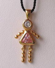 Load image into Gallery viewer, October! Crystal Kid Girl & 14K Vermeil Pendant 9926Jg - PremiumBead Primary Image 1