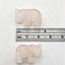 Load image into Gallery viewer, 2 Wild Hand Carved Rose Quartz Elephant Beads | 22x15x9mm | Pink