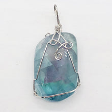Load image into Gallery viewer, Blue Fluorite Wire Wrap Sterling Silver Drop Pendant| 2" Long | Blue | 1 Pendant
