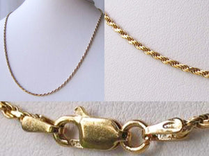 Italian Vermeil 1.5mm Rope Chain 20" Necklace 10024C - PremiumBead Primary Image 1