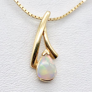 Red and White Fine Opal Fire Flash 14K Gold Pendant - PremiumBead Alternate Image 5