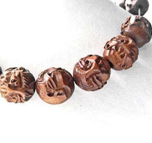 Load image into Gallery viewer, 1 Hand Carved Face of Buddha Boxwood Ojime/Netsuke Bead - PremiumBead Primary Image 1