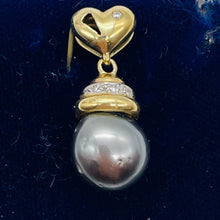 Load image into Gallery viewer, South Sea Pearl 14K Gold Drop Pendant | 1" Long | Gray | 1 Pendant |