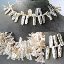 Load image into Gallery viewer, Shimmer White Head-Drilled FW Biwa Pearl Strand 107242 - PremiumBead Primary Image 1