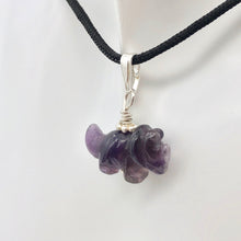 Load image into Gallery viewer, Purple Dinosaur Pendant Amethyst Triceratops Sterling Silver Pendant 509303AMS | 22x11x7.5mm (Triceratops), 6.8mm (Bail Opening), 1" (Long) | Purple - PremiumBead Alternate Image 2