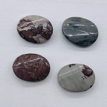 Load image into Gallery viewer, 4 Red Flower Apache Jasper Twist Oval Focal Beads 8900
