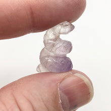 Load image into Gallery viewer, Charmer Carved Amethyst Snake Serpent Beads | 20x11x7mm | Purple