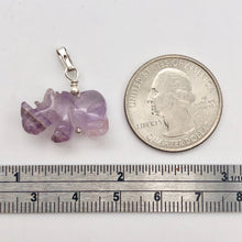 Load image into Gallery viewer, Hand Carved Rhino Amethyst Rhinoceros and Sterling Silver Pendant 509275AMLS - PremiumBead Alternate Image 6