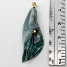 Load image into Gallery viewer, Fancy Jasper Calla Lily 14K Gold Filled Flower Pendant| 1 3/4" Long | Green |