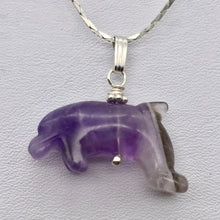 Load image into Gallery viewer, Amethyst Dolphin Sterling Silver Pendant | 1.5" Long | Purple | Dolphin | - PremiumBead Primary Image 1