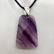 Load image into Gallery viewer, Striped Lavender Fluorite & Sterling Silver Trapezoid Pendant
