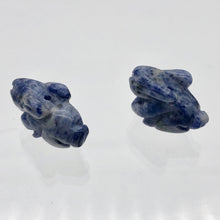 Load image into Gallery viewer, Hoppity 2 Hand Carved Sodalite Bunny Rabbit Beads | 21.5x12x9mm | Blue w/White - PremiumBead Alternate Image 5