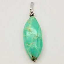 Load image into Gallery viewer, Glowing Green Natural Chrysoprase Marquis Sterling Silver Pendant | 2 1/8" Long|