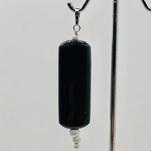 Load image into Gallery viewer, Hypersthene, Flat Rounded Rectangle Dangle Pendant| 2 1/2 ' Long | Black/Silver|