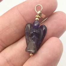 Load image into Gallery viewer, On the Wings of Angels Amethyst 14K Gold Filled 1.5" Long Pendant 509284AMG - PremiumBead Alternate Image 4