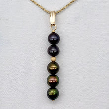 Load image into Gallery viewer, Dramatic Rainbow Red Cocoa Freshwater Pearl Pendant | 1 1/2" Long |