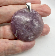 Load image into Gallery viewer, Natural Lepidolite Large Round Sterling Silver Pendant | 45mm | 2 1/16" Long |