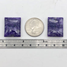 Load image into Gallery viewer, 75cts of Rare Rectangular Pillow Charoite Beads | 2 Beads | 24x20x9mm | 10871C - PremiumBead Alternate Image 6