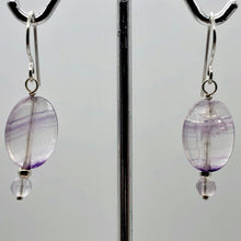 Load image into Gallery viewer, Enchanting Fluorite 15x10mm Bead Dangle Silver Earrings! | 1 3/8" Long |