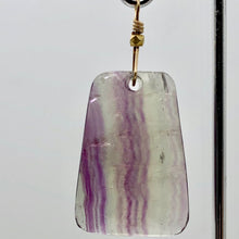 Load image into Gallery viewer, Striped Lavender Fluorite 14K Gold Filled Trapezoid Pendant | 2 Inch Long |