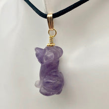 Load image into Gallery viewer, 14Kgf Faithful Natural Amethyst Carved Dog Pendant 509261AMG - PremiumBead Alternate Image 4