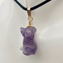 Load image into Gallery viewer, Amethyst Dog Pendant Necklace | Semi Precious Stone Jewelry | 14k Pendant - PremiumBead Alternate Image 4