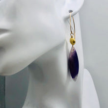 Load image into Gallery viewer, Sodalite 14K Gold Filled Teardrop Earrings| 2 3/4" Long | Purple/White| 1 Pair |