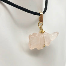 Load image into Gallery viewer, Rose Quartz Triceratops Pendant Necklace|SemiPrecious Stone Jewelry|14K Pendant | 22x12x7.5mm (Triceratops), 5.5mm (Bail Opening), 1" (Long) | Pink - PremiumBead Alternate Image 7