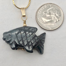 Load image into Gallery viewer, Hematite Koi Fish Pendant Necklace | Semi Precious Stone Jewelry | 14kgf Pendant - PremiumBead Alternate Image 7