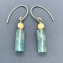 Load image into Gallery viewer, Fluorite 14K Gold Filled Drop/Dangle Earrings | 1 1/2" Long | Blue | 1 Pair |