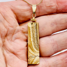 Load image into Gallery viewer, Picture Jasper 14K Gold Filled Drop/Dangle Pendant | 2 1/2" Long | Brown.Orange|