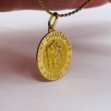 Load image into Gallery viewer, Saint Christopher 3 Gram 14K Round Medal | 1" Long | Gold | 1 Pendant |