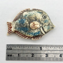 Load image into Gallery viewer, Waterbuffalo Bone Tropical Fish | 37x18.5x6mm | Blue/Red/Black | 1 Bead - PremiumBead Alternate Image 7