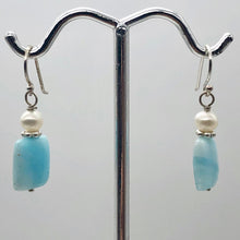 Load image into Gallery viewer, Hemimorphite Pearl Sterling Silver Bead Drop/Dangle Earrings | 1 " Long | Blue |