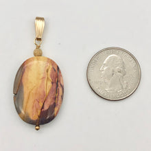 Load image into Gallery viewer, Ancient Forests Mookaite 30x20mm Oval 14k Gold Filled Pendant, 2 inches 506765B - PremiumBead Alternate Image 10