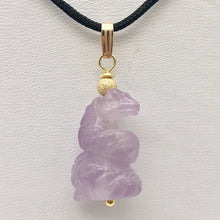 Load image into Gallery viewer, Sssslither! Carved Amethyst Snake and 14k Gold Filled Pendant | 1.5" | 509278AMG - PremiumBead Primary Image 1
