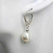 Load image into Gallery viewer, Pearl Dangle Sterling Silver Earrings | 1.38" Long | Satiny White |