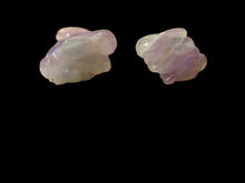 Load image into Gallery viewer, Hoppity 2 Carved Amethyst Bunny Rabbit Beads | 22x12x10m | Purple