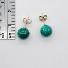 Load image into Gallery viewer, Malachite 8mm Sterling Silver Stud Ball Earrings | 8mm | Green | 1 Earrings