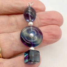 Load image into Gallery viewer, Beautiful Natural Multi-Color Fluorite & Sterling Silver Pendant | 2 1/2" Long |