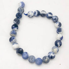 Load image into Gallery viewer, Sodalite Matte Finish Round Stone | 9mm | Blue White | 47 Bead(s)