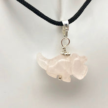 Load image into Gallery viewer, Pink Dinosaur Pendant Rose Quartz Triceratops Sterling Silver Pendant 509303RQS | 22x12x7.5mm (Triceratops), 6.8mm (Bail Opening), 1" (Long) | Pink - PremiumBead Alternate Image 5